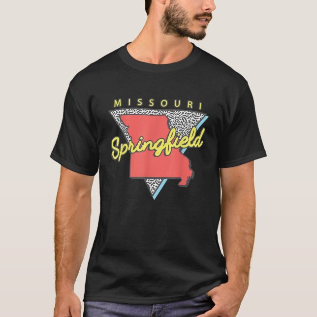 Camiseta Triángulo retro de Springfield Missouri MO City T  (Anverso)