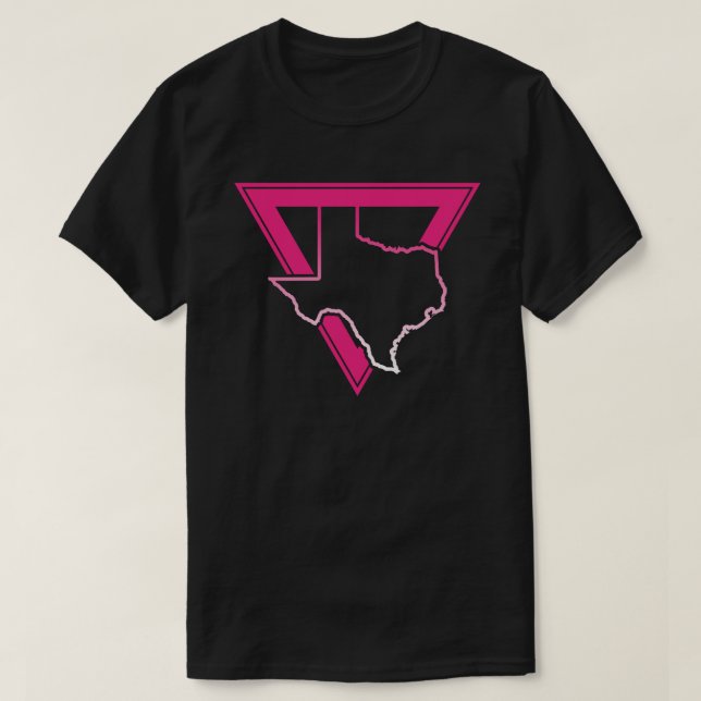 Camiseta triángulo rosa texas (Diseño del anverso)