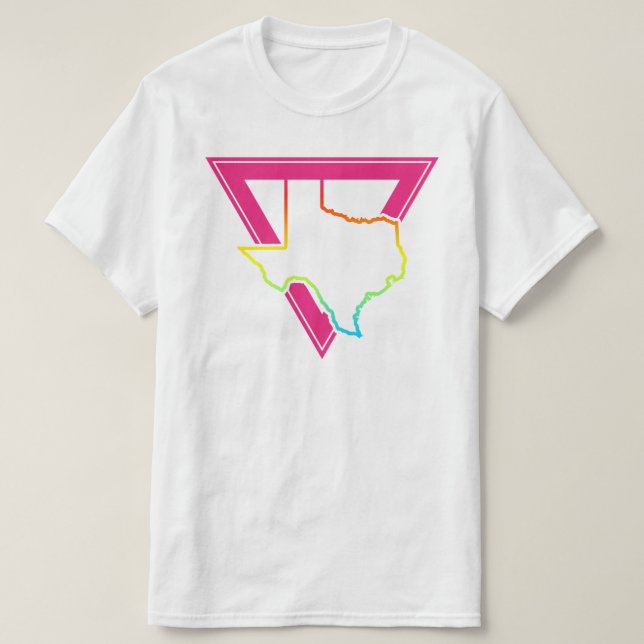 Camiseta triángulo rosa texas (Diseño del anverso)