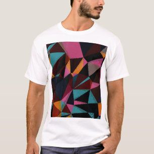 Camiseta Triángulos Coloridos Resumen Fondo Geométrico.
