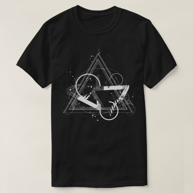 Camiseta Triángulos de composición geométrica (Diseño del anverso)