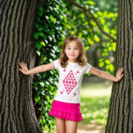 Camiseta Triángulos geométricos rosados