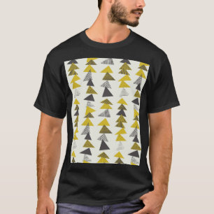 Camiseta Triángulos Retro: Patrón Variado Sin Marea.
