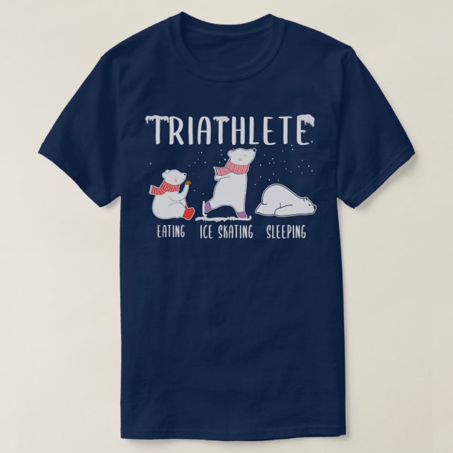 Camiseta Triathlete Eating Ice Skating Sleeping Polar Bear  (Diseño del anverso)