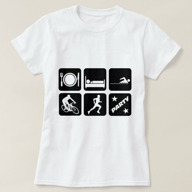 Camiseta Triathlon divertido (Diseño del anverso)
