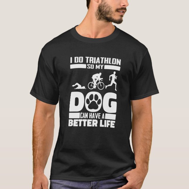 Camiseta Triathlon Dog Swimming - Cycling Running Triathlet (Anverso)
