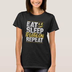 Camiseta Triathlon Eat Sleep Repetir Ciclismo Hobby T