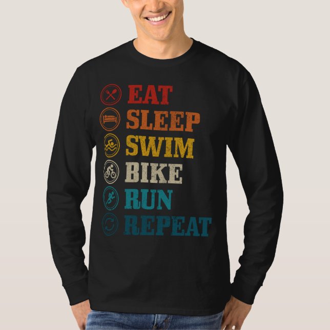 Camiseta Triathlon Eat Sleep Swike Run Repetir Triatlet (Anverso)