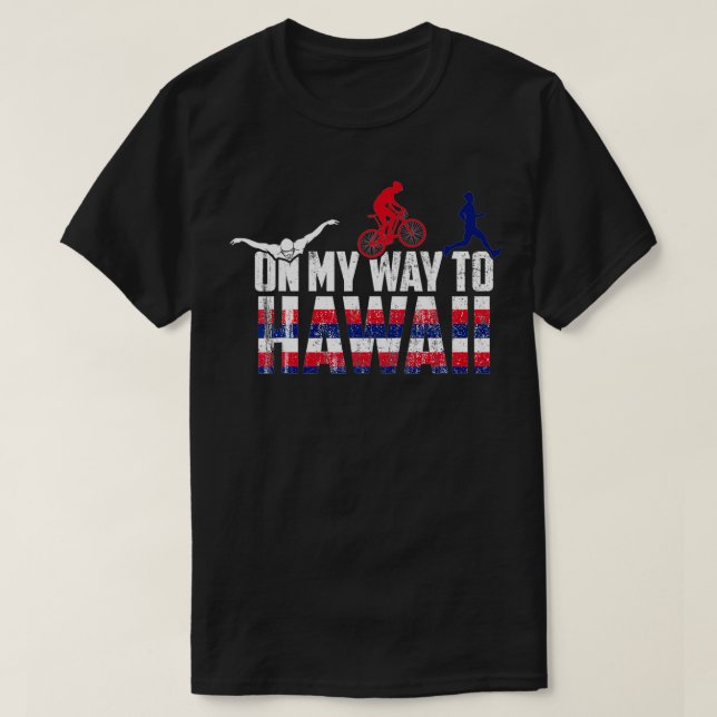 Camiseta Triathlon Hawaii en bicicleta de natación corre ca (Diseño del anverso)