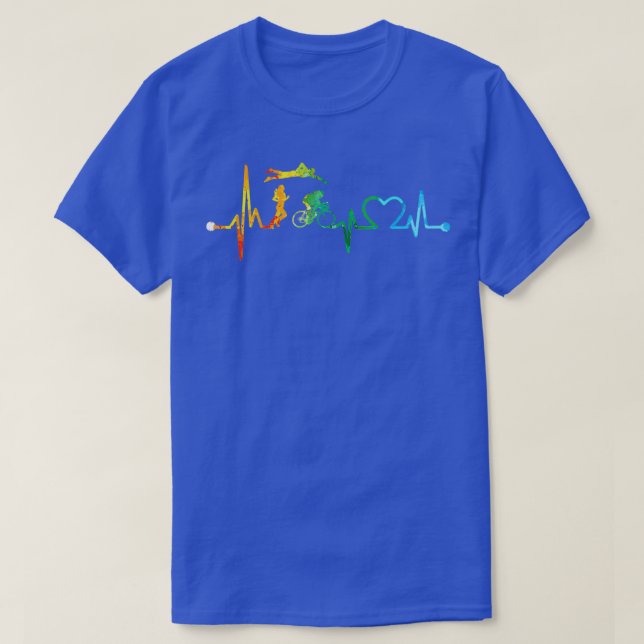 CAMISETA TRIATHLON HEARTBEAT WATERCOLOR 2 (Diseño del anverso)