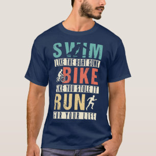 Camiseta Triathlon Swim Race Bike Run Sprint Gift