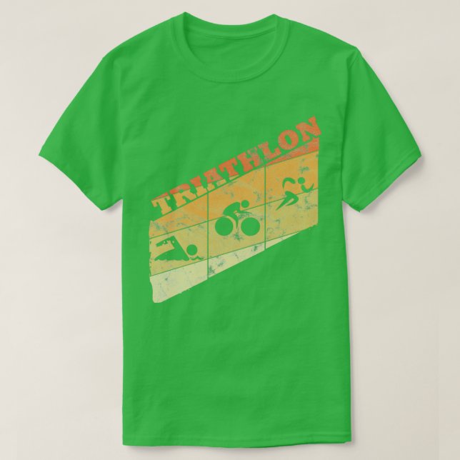 Camiseta Triathlon Vintage Retro Geschenk (Diseño del anverso)