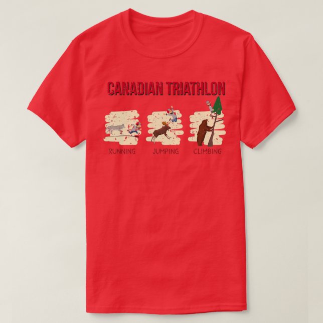 Camiseta Triatleta divertida canadiense de triatlón (Diseño del anverso)