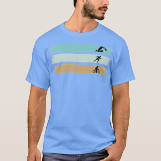 Camiseta Triatleta Pintando Arte En Bicicleta Natación En C