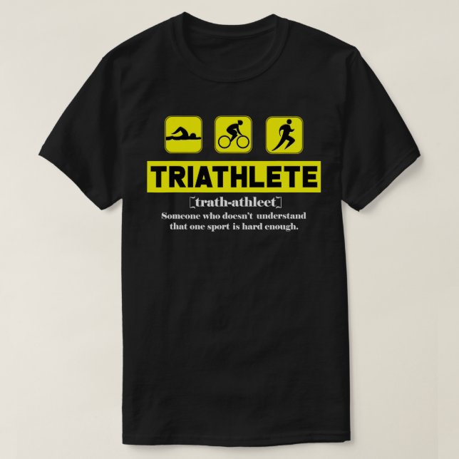 Camiseta Triatleta Un Deporte Lo Suficientemente Difícil (Diseño del anverso)
