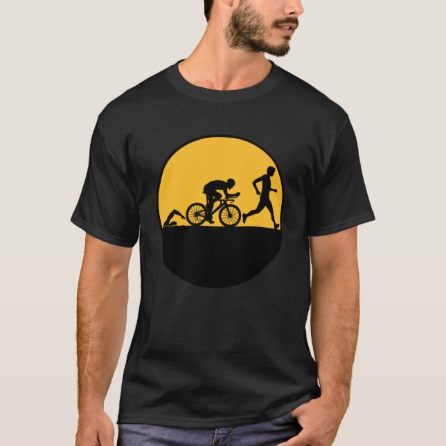 Camiseta Triatlón 3 etapas Luna nocturna completa Natación  (Anverso)