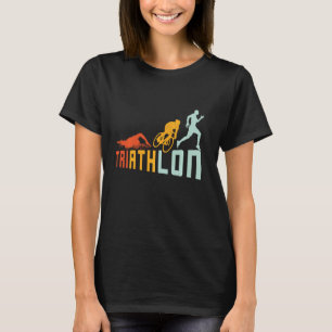 Camiseta Triatlón Atleta Swimmer Ciclista de carreras Retro