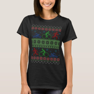 Camiseta Triatlón Bañar Bicicleta Corre Navidades Feo Dulce