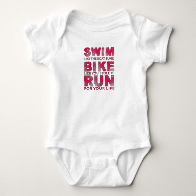 Camiseta Triatlón - Bañarse, Bicicleta, Correr, Triatleta d (Anverso)