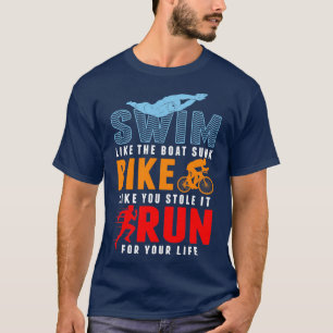 Camiseta Triatlón Bañera Bicicleta Huida Triatletas Deporti