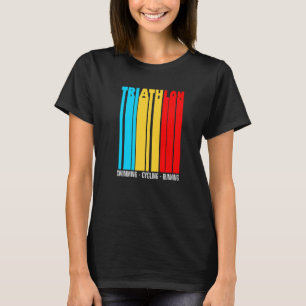 Camiseta Triatlón Colores Vintage Amo Correr Bicicleta Y Na