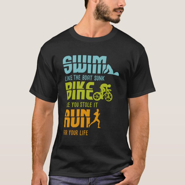Camiseta Triatlón competidor I Triatleta I Swim Bike Run (Anverso)