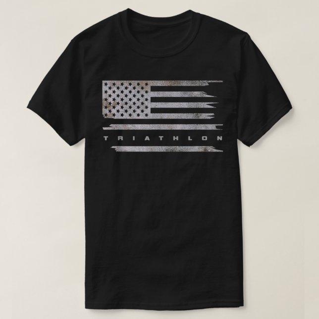 Camiseta Triatlón de ropa de la bandera estadounidense de t (Diseño del anverso)