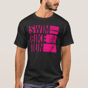 Camiseta Triatlón divertida en bicicleta de natación en Tri
