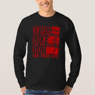 Camiseta Triatlón Genial Para Hombres Mujeres Barco Nadar B