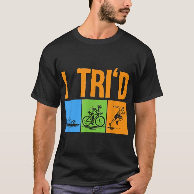 Camiseta Triatlón Gracioso Diseño Triatletas Hombres Mujere (Anverso)
