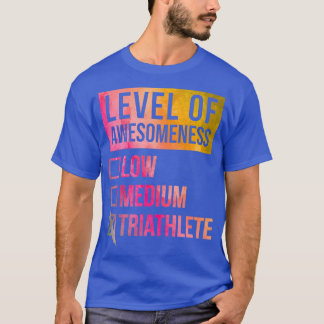Camiseta Triatlón Gracioso Nivel de Arte de Triatlón en Wat