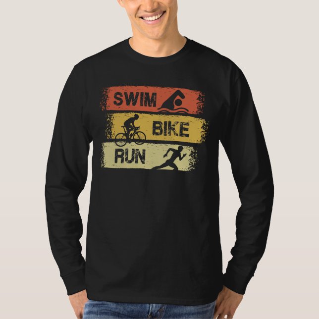 Camiseta Triatlón - Huida en bicicleta de natación (Anverso)