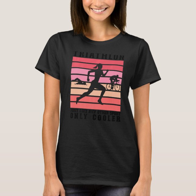 Camiseta Triatlón Mujeres Triatletas Natación Bicicleta Cor (Anverso)