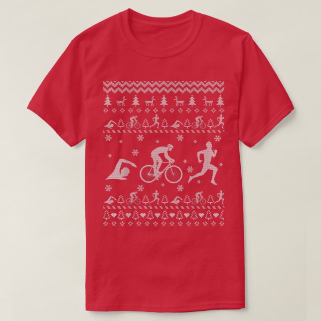 Camiseta Triatlón Navidades feos Regalos De Sudadera Para M (Diseño del anverso)