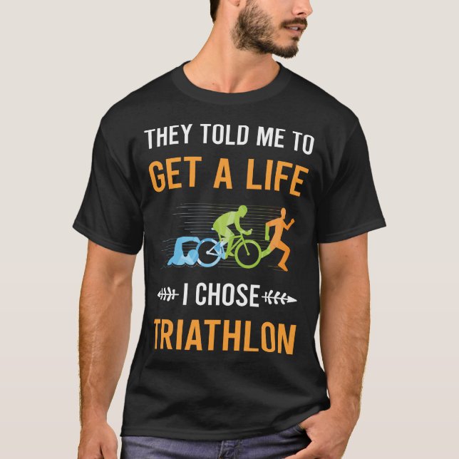 Camiseta Triatlón Obtén Una Vida Triatleta (Anverso)
