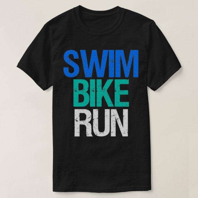 Camiseta Triatlón Regalos Swift Bike Run Triathlete Design (Diseño del anverso)