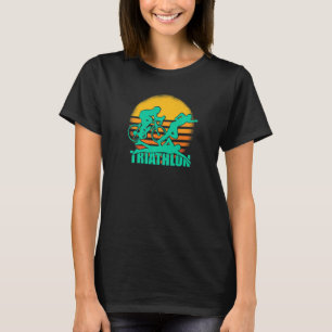 Camiseta Triatlón Retro Bicicleta Triatlón Sunset