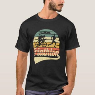 Camiseta Triatlón Triatleta Vintage Ciclón de natación retr