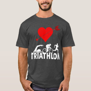 Camiseta Triatlón Triatlón de latido del corazón Corre en b