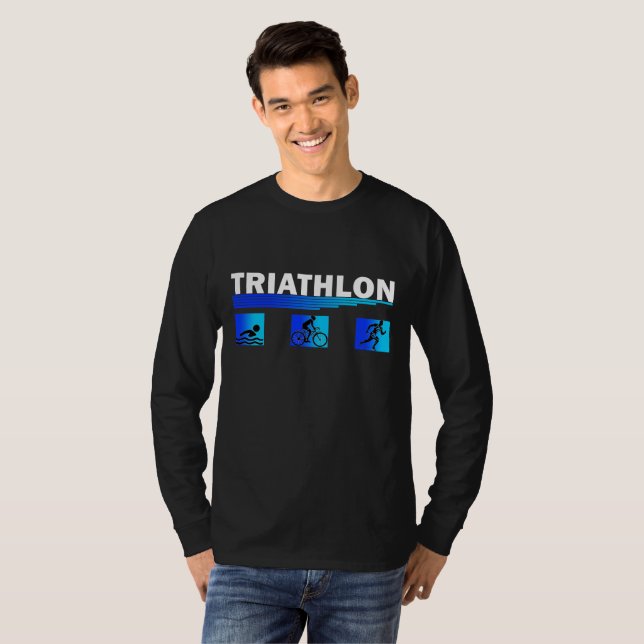 Camiseta Triatlón triunfo: navegando por la natación, la bi (Anverso completo)