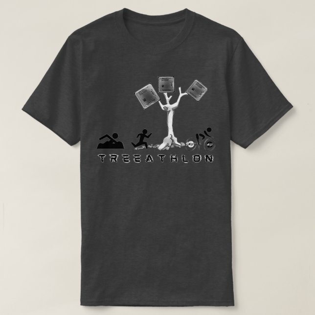Camiseta Triatlón vs Treeatlón se produce una triatlón en (Diseño del anverso)