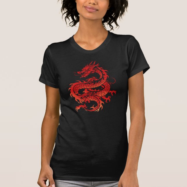 Camiseta Tribal 90s y2k cyberpunk chinese dragon T-Shirt (Anverso)