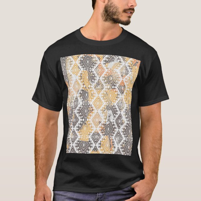 Camiseta Tribal Boho Geométrico: Patrón de angustia. (Anverso)