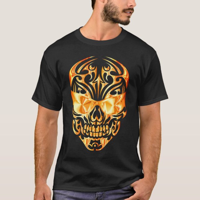 Camiseta tribal, cráneo, cabeza (Anverso)