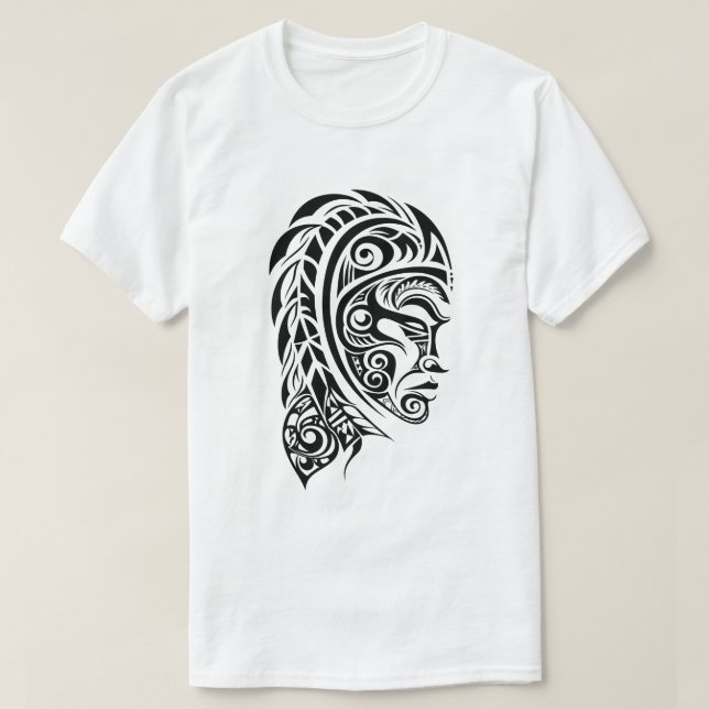 Camiseta Tribal Face Tattoo Design Illustration (Diseño del anverso)
