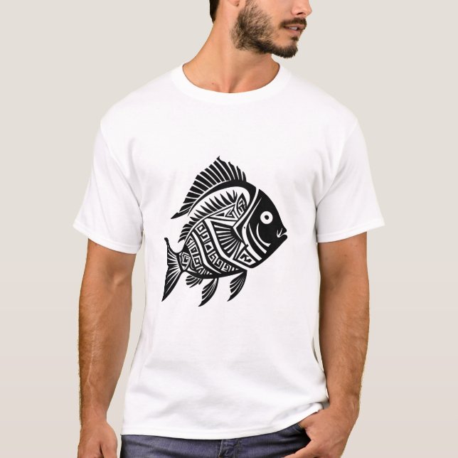 Camiseta Tribal Fish Art T-Shirt (Anverso)