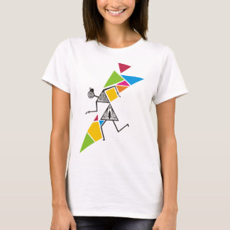 Camiseta tribal fresca de Warli - danza y música
