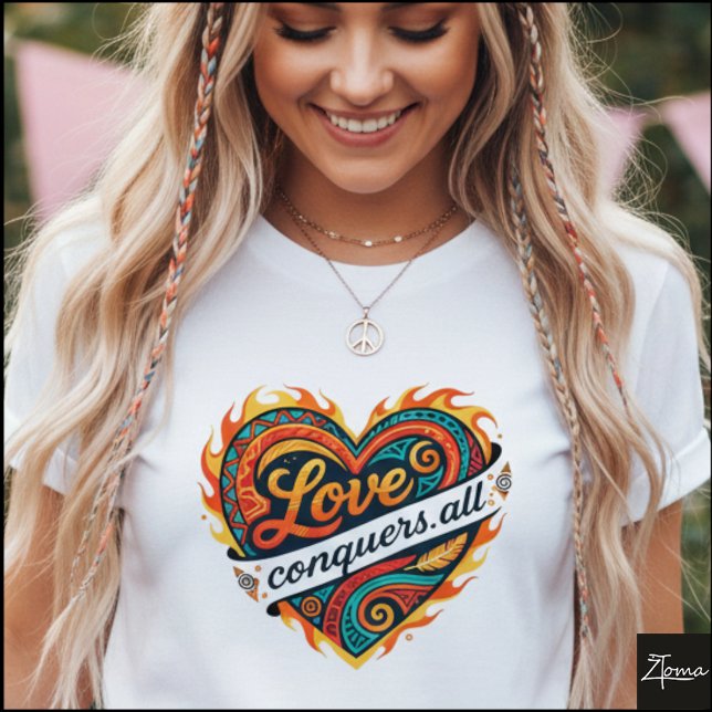 Camiseta Tribal Geometric Heart Love Conquers All (Subido por el creador)