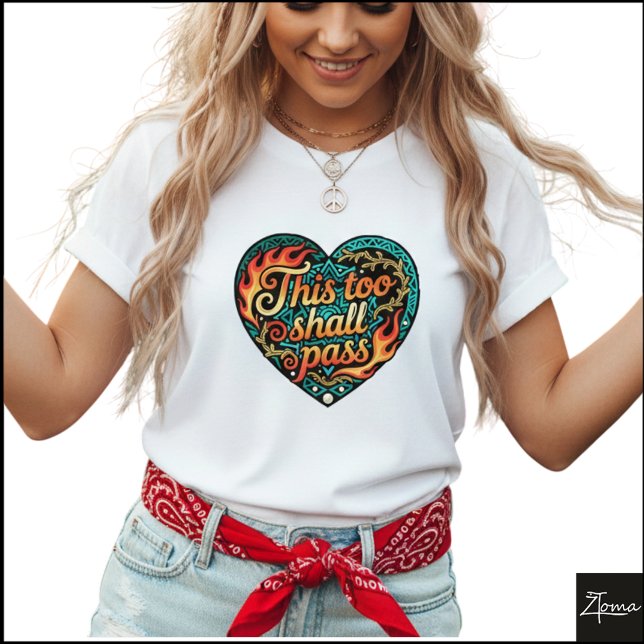 Camiseta Tribal Geometric Heart This Too Shall Pass (Subido por el creador)