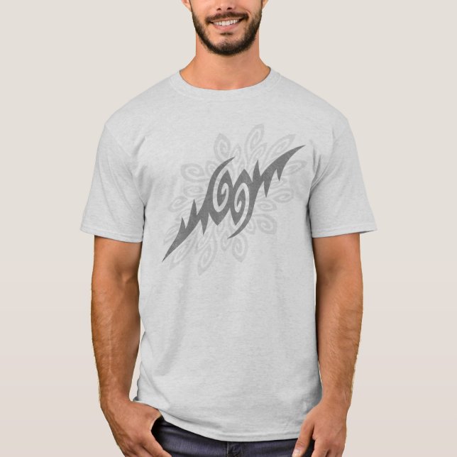 Camiseta tribal gris del "relámpago" (Anverso)